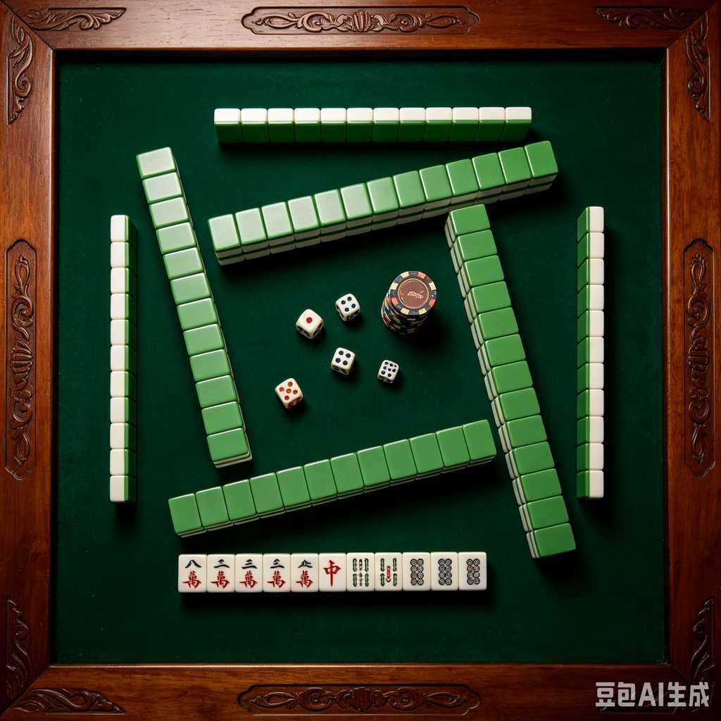 mahjong set with dice and chips